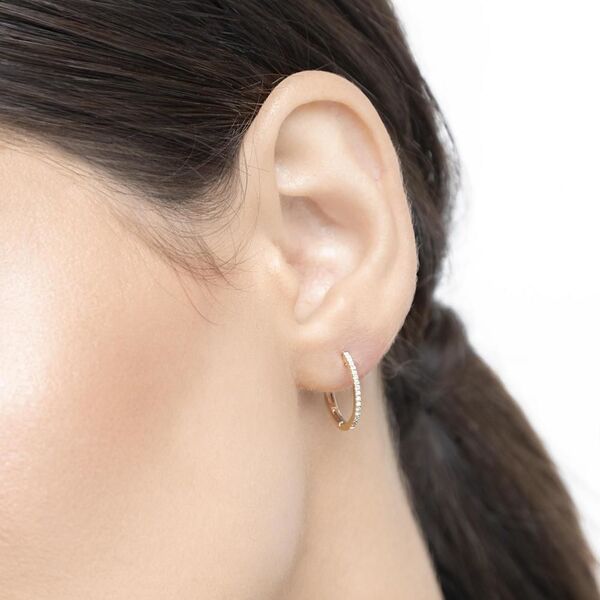 Creole Rund S mit Diamanten, 18 K Gelbgold Bild 2