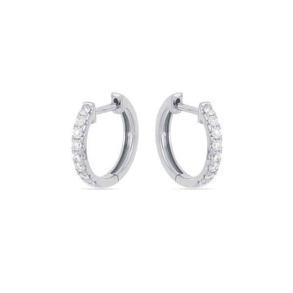 Creole mit Diamanten, 18 Karat Weigold 