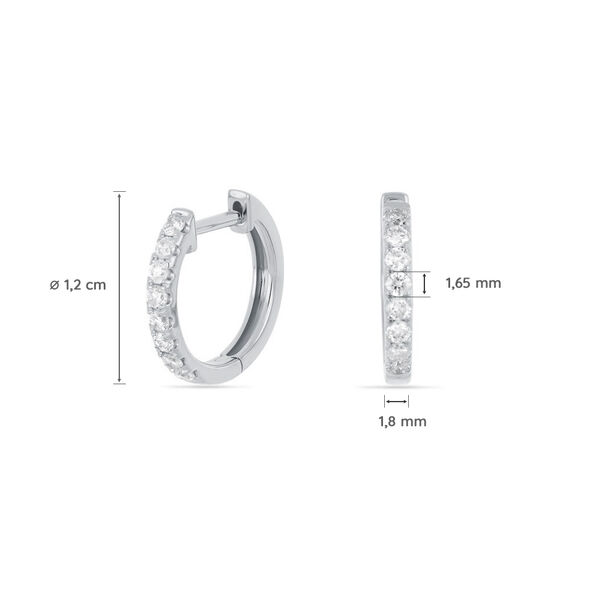 Creole mit Diamanten, 18 Karat Weigold 