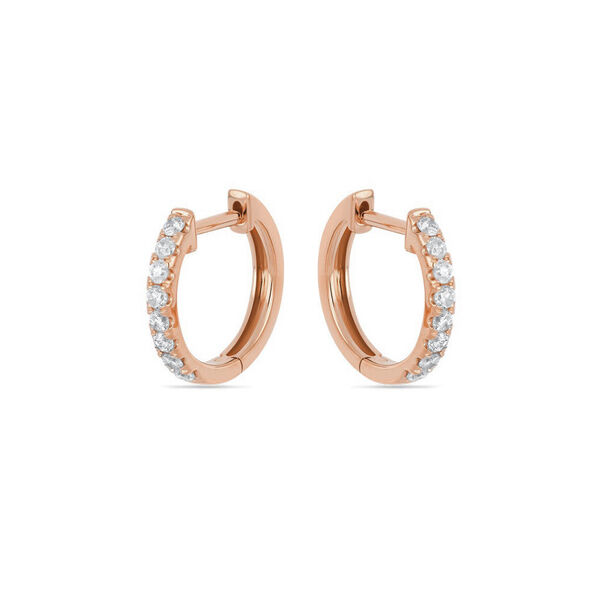 Creole mit Diamanten, 18 Karat Rosegold 