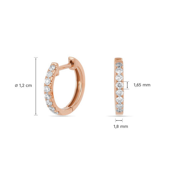 Creole mit Diamanten, 18 Karat Rosegold 