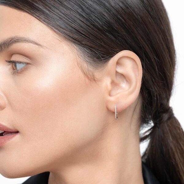 Creole Oval S mit Diamanten, 18 Karat Rosegold Bild 2