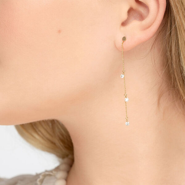 Ohrringe PURE Chain mit Diamanten, 18 Karat Gelbgold Bild 2