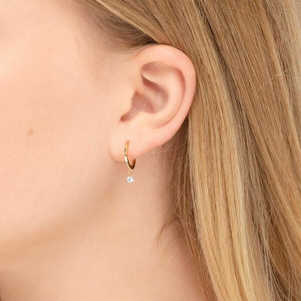 Creole PURE mit Diamanten, 18 Karat Gelbgold Bild 2