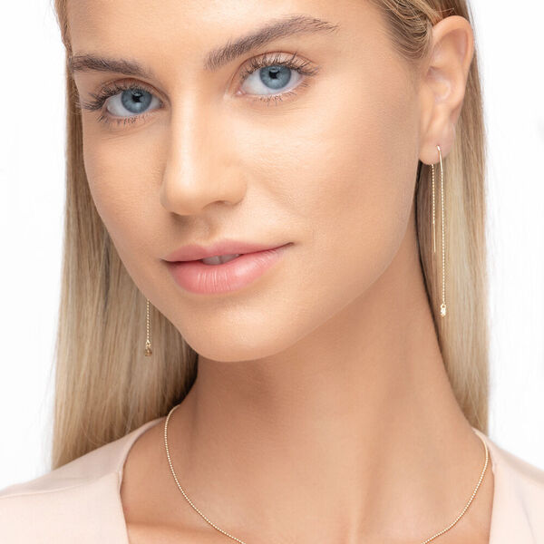 Ohrringe MY FIRST DIAMOND, ball chain, 14 Karat Gelbgold Bild 2