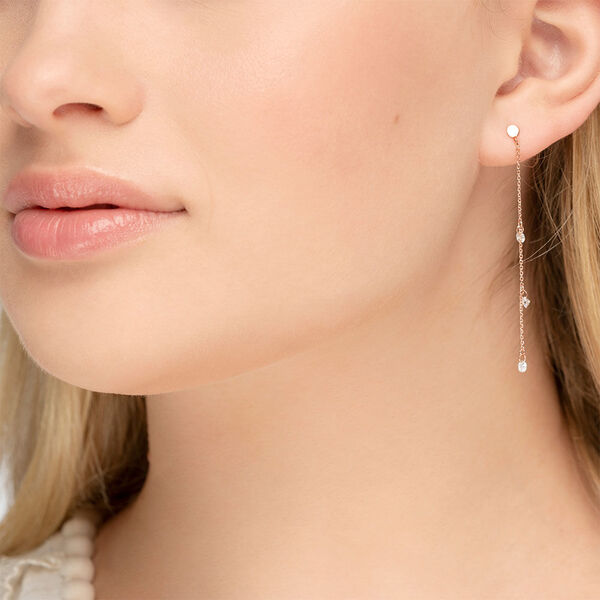 Ohrringe PURE Chain mit Diamanten, 18 Karat Rosegold Bild 2