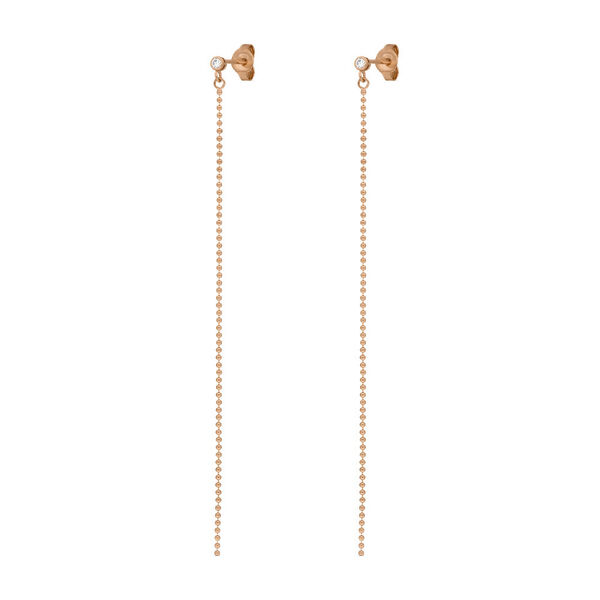 Ohrringe Ball Chain, 14 K Rosegold Bild 3