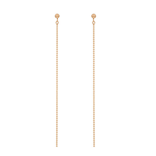 Ohrringe Ball Chain, 14 Karat Rosegold Bild 3