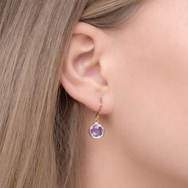 Ohrringe Amethyst, 14 Karat Gelbgold 