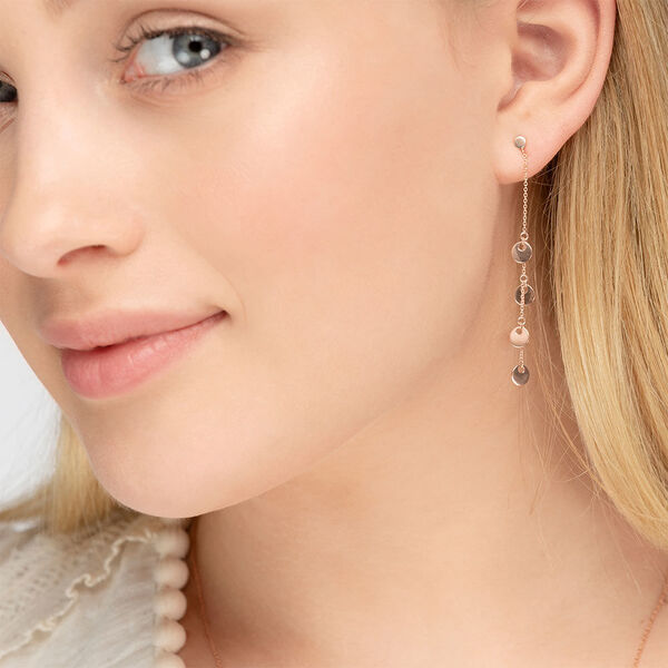Ohrringe Platelet Kette, 14 Karat Rosegold Bild 2