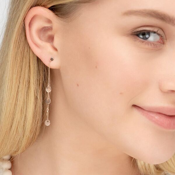 Ohrringe Platelet Kette, 14 Karat Rosegold Bild 3