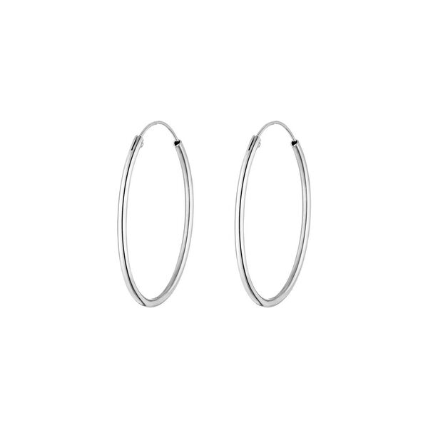 Creole Rund L, 40mm, 14 Karat Weigold 