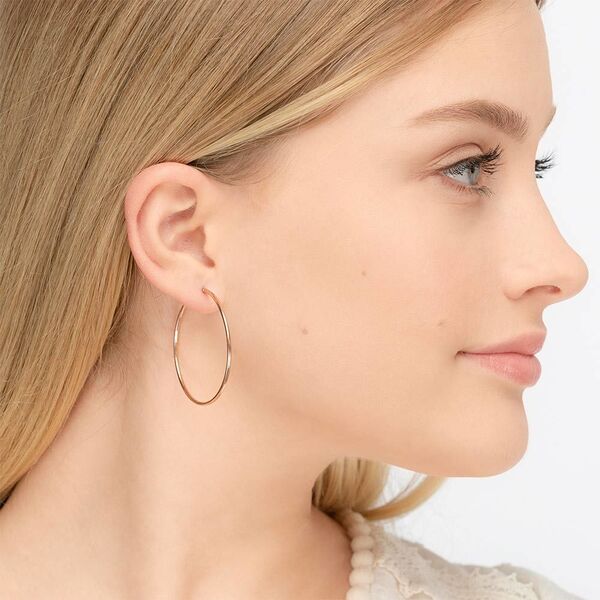 Creole Rund L, 40mm, 14 Karat Rosegold Bild 2