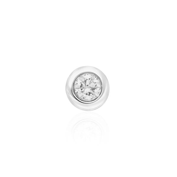 Single Piercing mit Diamant, Rundfassung, 14 Karat Wei�gold Bild 4