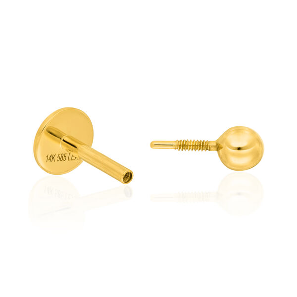 Single Piercing Kugel, 14 Karat Gelbgold Bild 2
