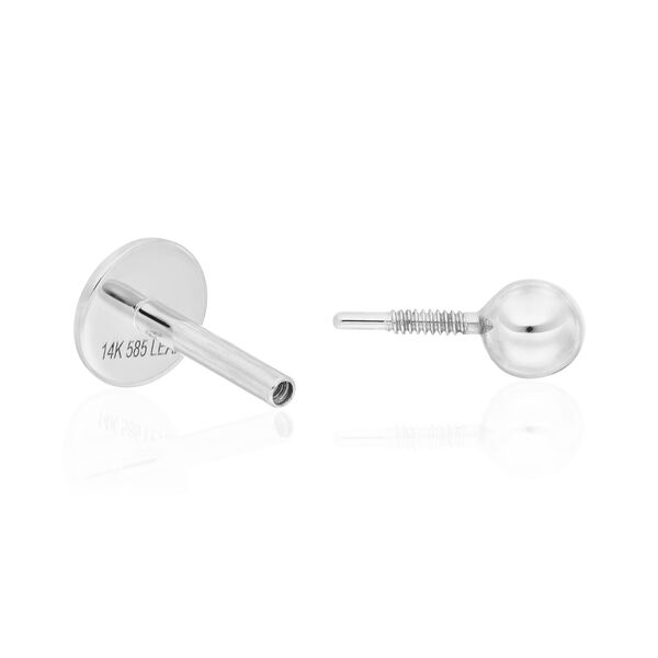 Single Piercing Kugel, 14 Karat Wei�gold Bild 2
