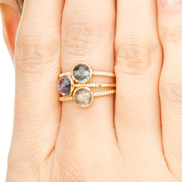 Ring Blue Topas mit Diamanten, 14 Karat Gelbgold Bild 3