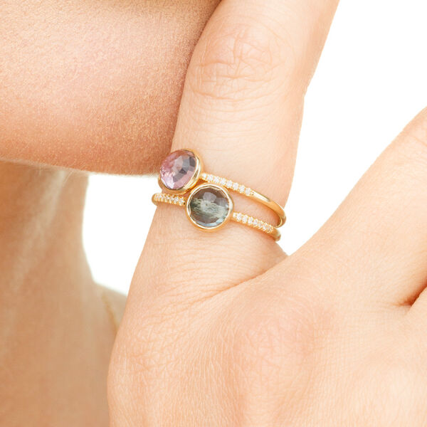 Ring Blue Topas mit Diamanten, 14 Karat Gelbgold Bild 2