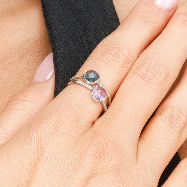 Ring Amethyst mit Diamanten, 14 Karat Weigold Bild 4