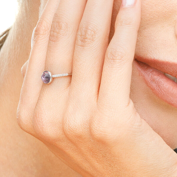 Ring Amethyst mit Diamanten, 14 Karat Weigold Bild 2