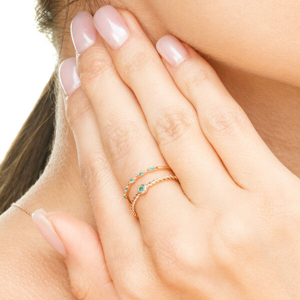 Ring Twist Smaragd, 14 Karat Rosegold Bild 2