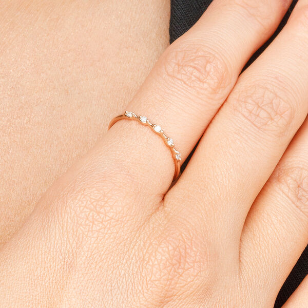 Verlobungsring mit 5 Diamanten, 14 Karat Rosegold Bild 2