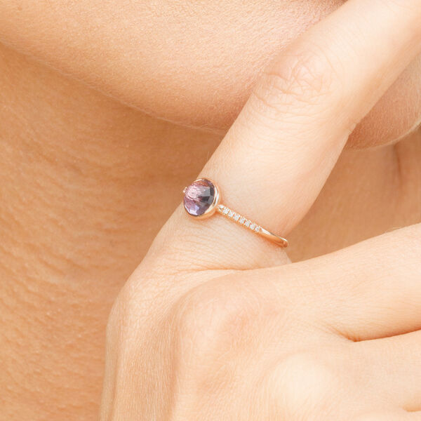 Ring Amethyst mit Diamanten, 14 Karat Rosegold Bild 5