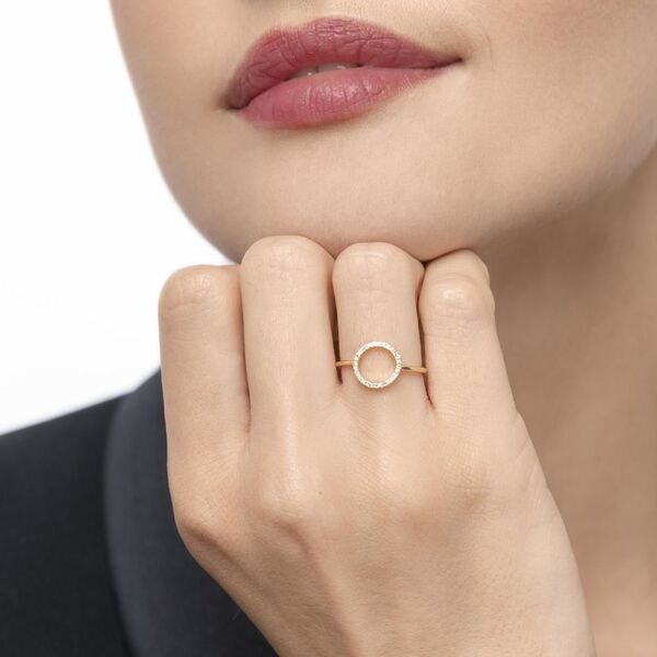 Ring Circle mit Diamanten, 18 Karat Gelbgold Bild 3