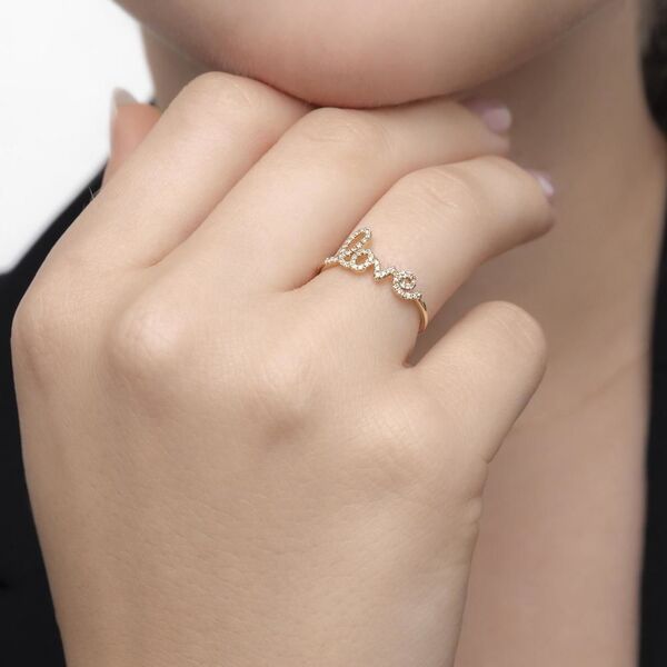Ring Love mit Diamanten, 18 Karat Gelbgold Bild 2