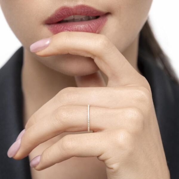 Verlobungsring Memoire mit Diamanten, 18 Karat Gelbgold Bild 2