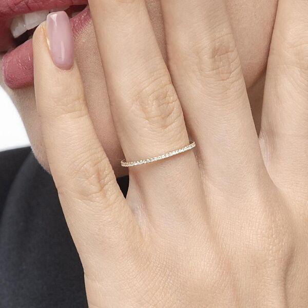 Verlobungsring Memoire mit Diamanten, 18 Karat Gelbgold Bild 3