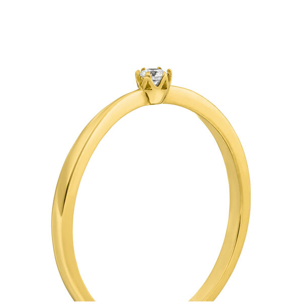 Verlobungsring Classic Solitair 0,04ct, 14K Gelbgold, Gr.52 Bild 2