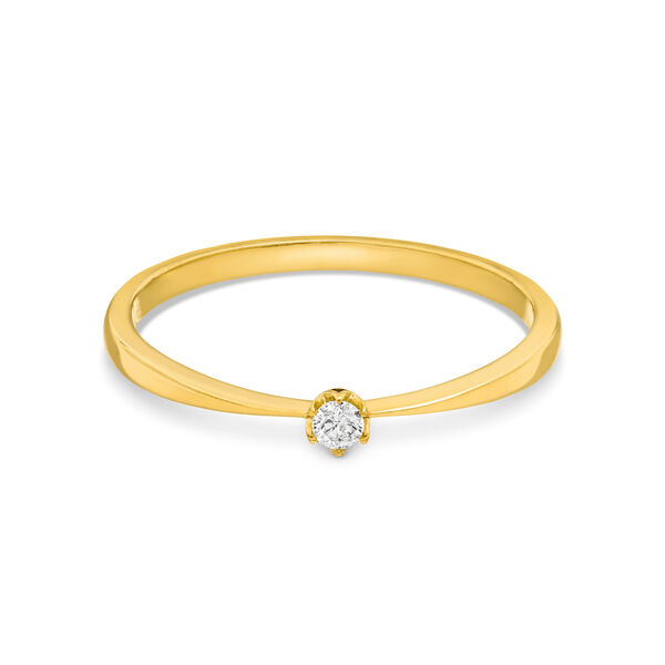 Verlobungsring Classic Solitair 0,04ct, 14K Gelbgold, Gr.52 Bild 3