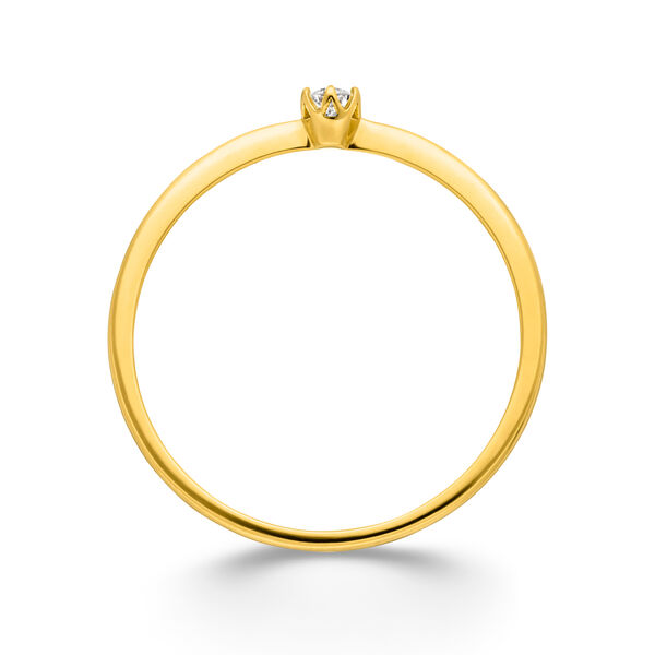 Verlobungsring Classic Solitair 0,04ct, 14K Gelbgold, Gr.52 Bild 4