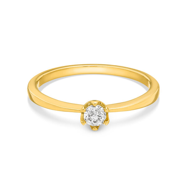 Verlobungsring Classic Solitair 0,14ct, 14 Karat Gelbgold Bild 3