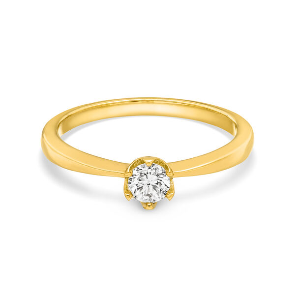 Verlobungsring Classic Solitair 0,25ct, 14K Gelbgold Bild 3