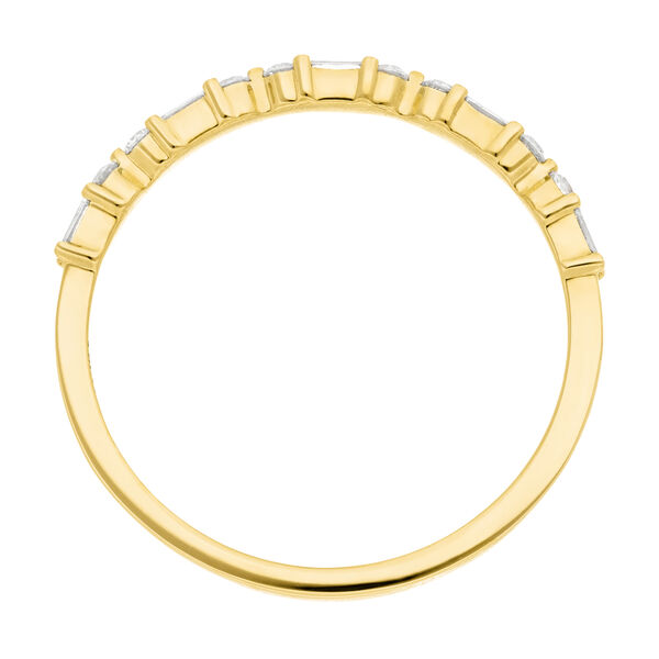 Ring mit Baguette Diamanten, 14 Karat Gelbgold 