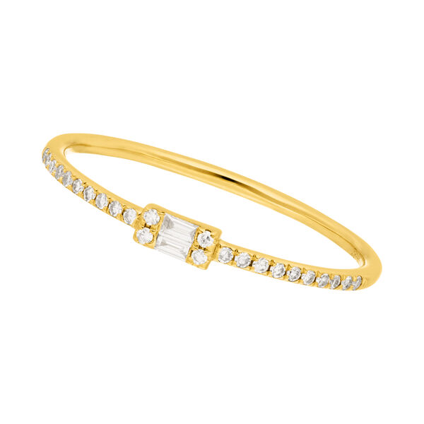 Verlobungsring mit Diamanten, Tiny Baguette, 14 Karat Gelbgold 