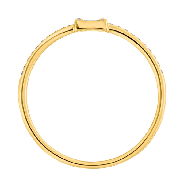 Verlobungsring mit Diamanten, Tiny Baguette, 14 Karat Gelbgold 