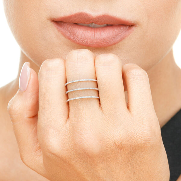 Ring Triple mit Diamanten, 18 Karat Weigold Bild 2