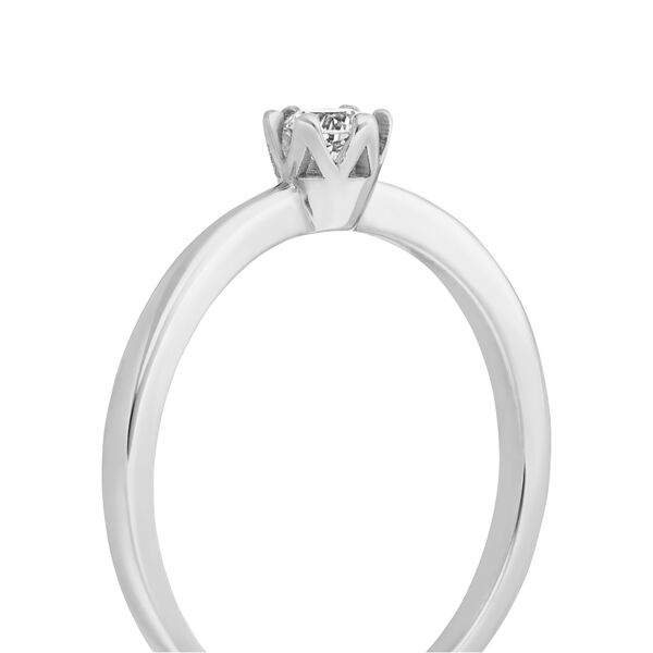 Verlobungsring Classic Solitair 0,14ct, 14K Weigold, Gr.52 Bild 2