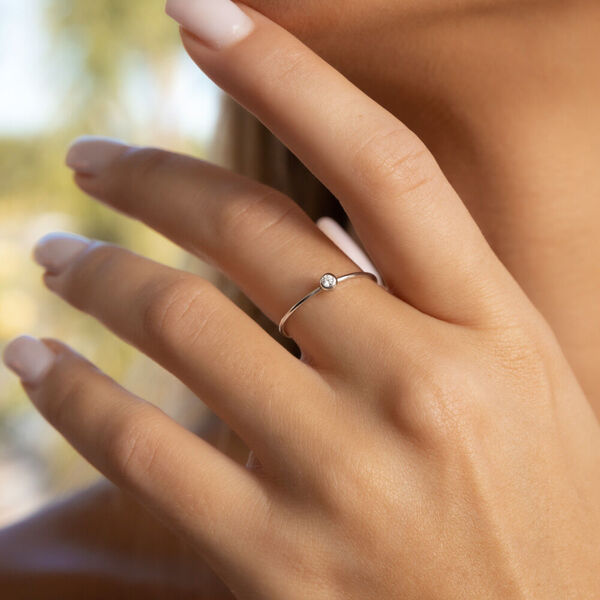 Ring MY FIRST DIAMOND, 14 Karat Weigold, Gr.50 Bild 2