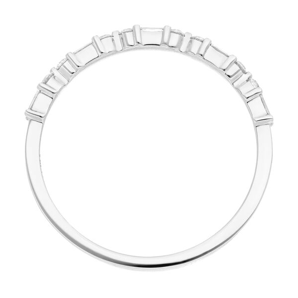 Verlobungsring mit Baguette Diamanten, 14K Weigold, Gr.52 