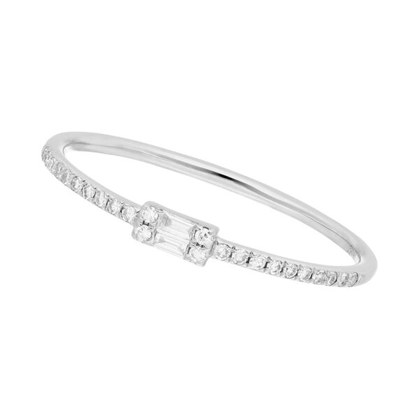Ring mit Diamanten, Tiny Baguette, 14 Karat Weigold 