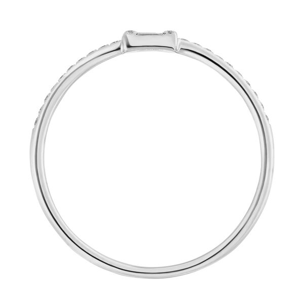 Ring mit Diamanten, Tiny Baguette, 14 Karat Weigold 