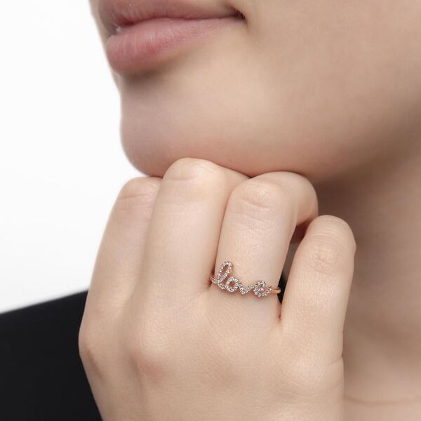 Ring Love mit Diamanten, 18 Karat Rosegold Bild 2