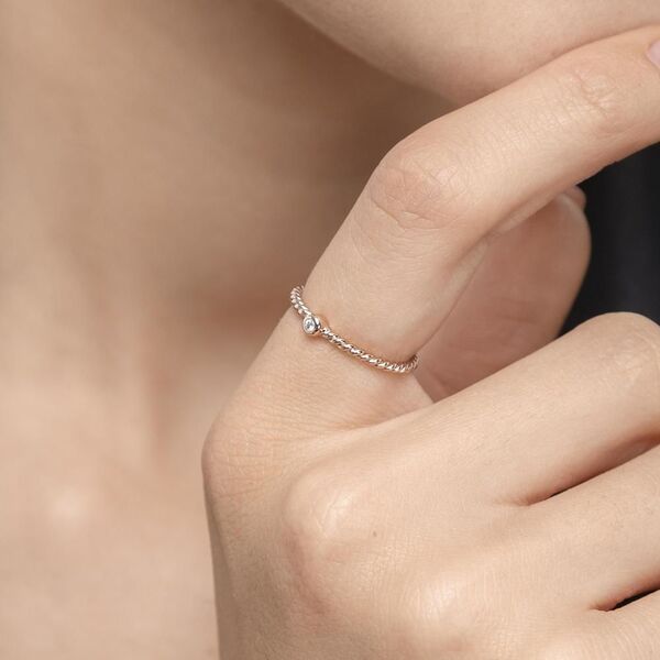 Ring Single Diamond, 18 K Roségold, Größe 46 Bild 3