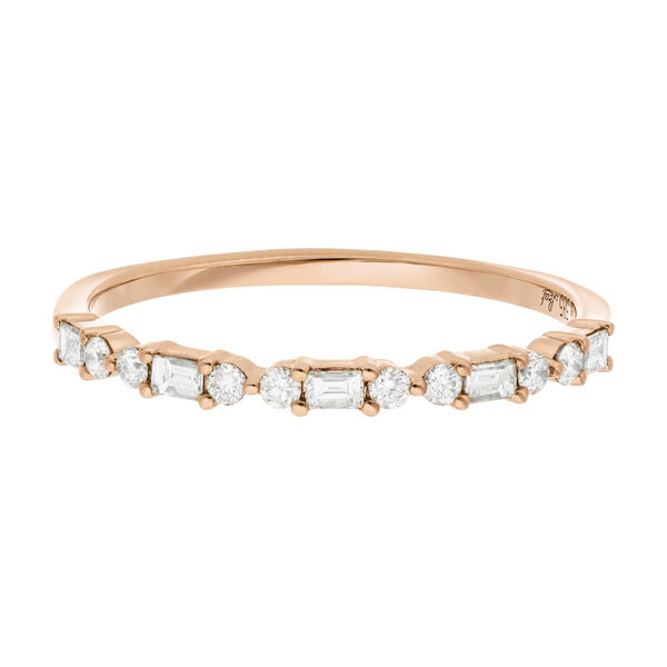 Verlobungsring mit Baguette Diamanten, 14 Karat Rosegold Bild 5