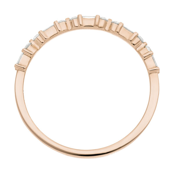 Verlobungsring mit Baguette Diamanten, 14 Karat Rosegold 