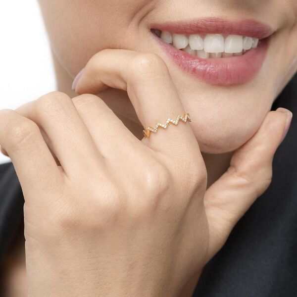 Ring Flash mit Diamanten, 18 Karat Gelbgold Bild 2